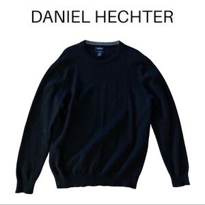 Daniel Hechter XL black wool blend crew neck sweater